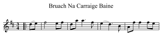 Bruach Na Carraige Baine - staff notation