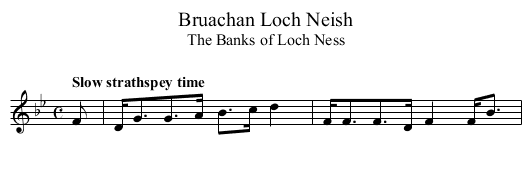 Bruachan Loch Neish - staff notation