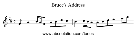 Bruce's Address - staff notation