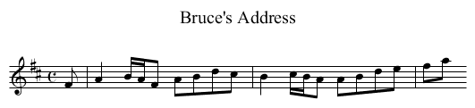 Bruce's Address - staff notation