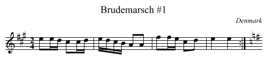 Brudemarsch #1 - staff notation