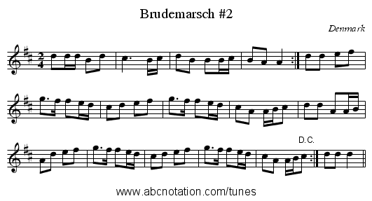Brudemarsch #2 - staff notation