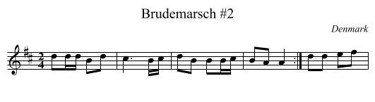 Brudemarsch #2 - staff notation