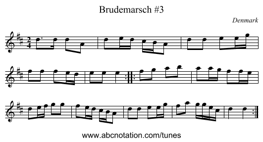 Brudemarsch #3 - staff notation