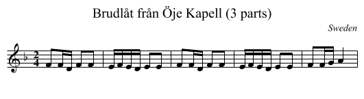 Brudlåt från Öje Kapell (3 parts) - staff notation