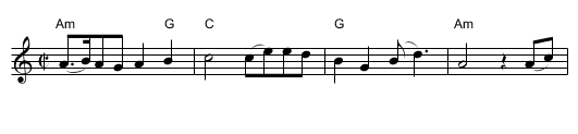 Brudmarsch efter Stikå Olle - staff notation