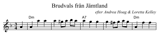 Brudvals fr&aring;n J&auml;mtland - staff notation