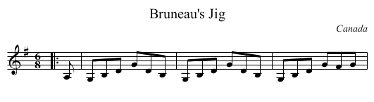Bruneau's Jig - staff notation