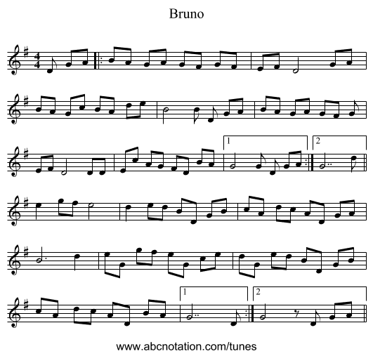 Bruno - staff notation