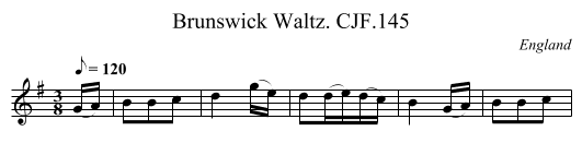 Brunswick Waltz. CJF.145 - staff notation