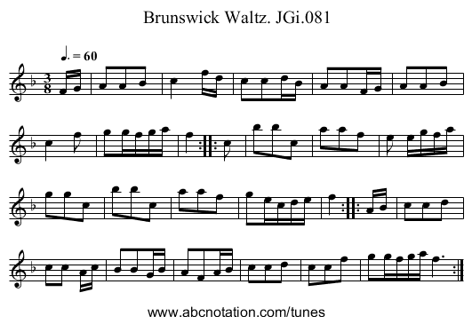 Brunswick Waltz. JGi.081 - staff notation