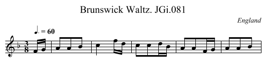 Brunswick Waltz. JGi.081 - staff notation