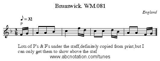 Brunswick. WM.081 - staff notation