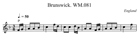 Brunswick. WM.081 - staff notation