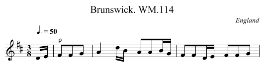 Brunswick. WM.114 - staff notation