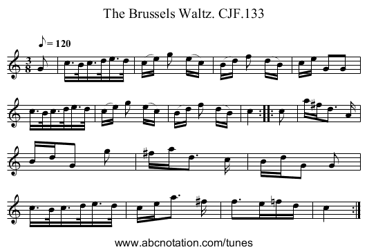 Brussels Waltz. CJF.133, The - staff notation