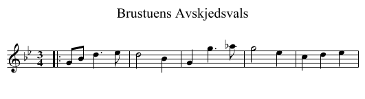 Brustuens Avskjedsvals - staff notation