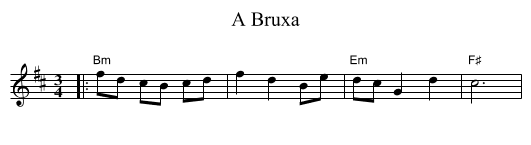 Bruxa, A  - staff notation