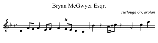 Bryan McGwyer Esqr. - staff notation