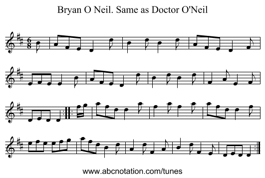 Bryan O Neil. Same as Doctor O'Neil - staff notation