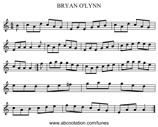 BRYAN O'LYNN - staff notation