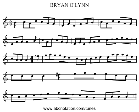 BRYAN O'LYNN - staff notation