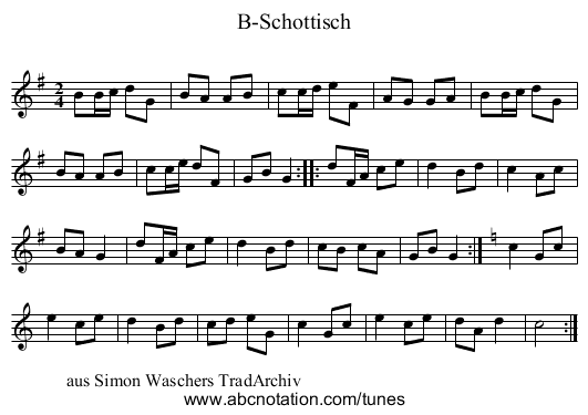 B-Schottisch - staff notation