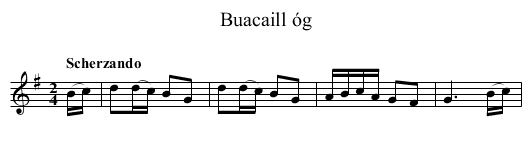 Buacaill óg - staff notation
