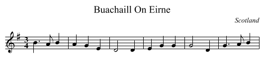 Buachaill On Eirne - staff notation