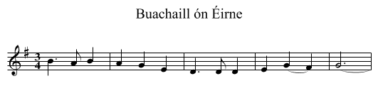 Buachaill ón Éirne - staff notation