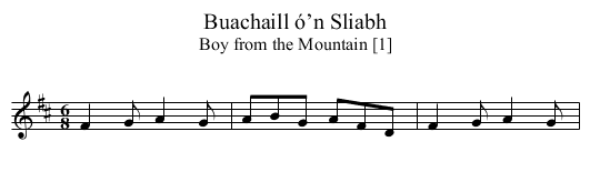 Buachaill ó’n Sliabh - staff notation