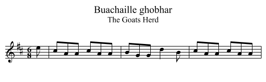 Buachaille ghobhar - staff notation