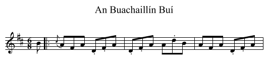 Buachaillín Buí, An  - staff notation