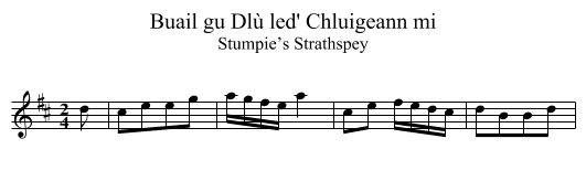 Buail gu Dlù led' Chluigeann mi - staff notation