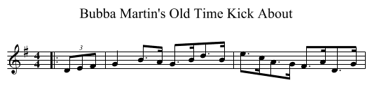 Bubba Martin's Old Time Kick About - staff notation