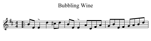 Bubbling Wine - staff notation