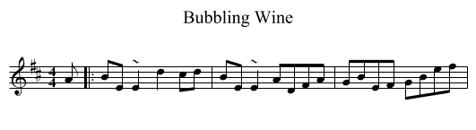 Bubbling Wine - staff notation
