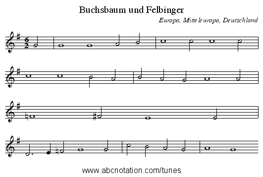 Buchsbaum und Felbinger - staff notation