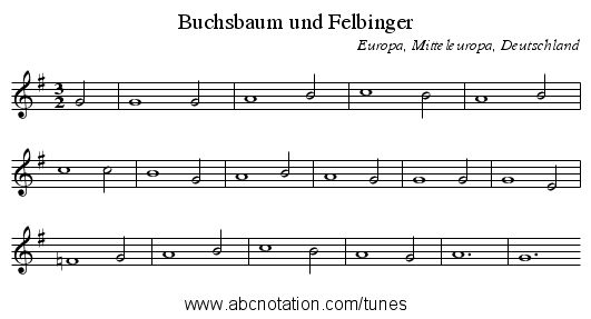Buchsbaum und Felbinger - staff notation