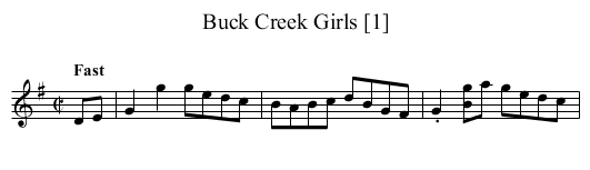 Buck Creek Girls [1] - staff notation