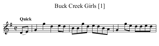 Buck Creek Girls [1] - staff notation