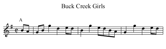 Buck Creek Girls - staff notation