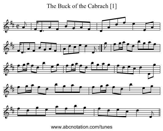 Buck of the Cabrach [1], The - staff notation