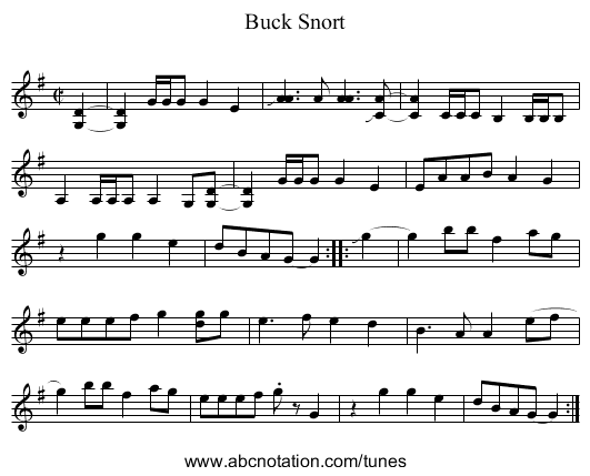 Buck Snort - staff notation