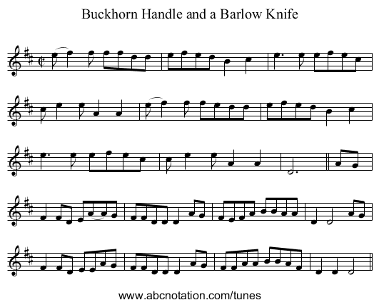Buckhorn Handle and a Barlow Knife - staff notation