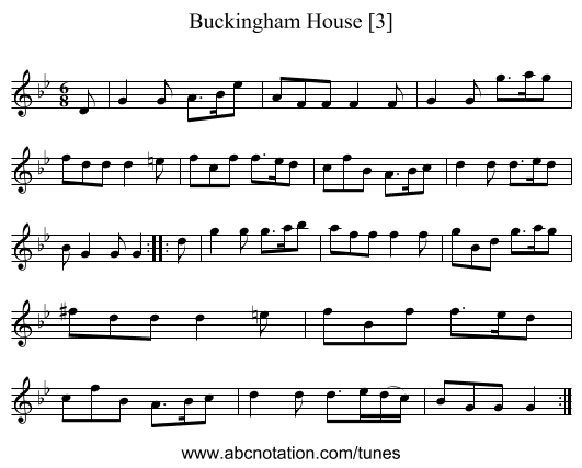 Buckingham House [3] - staff notation