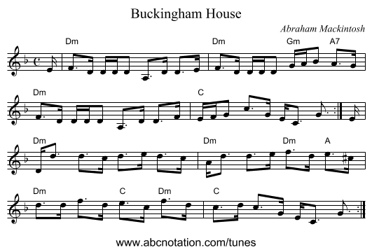 Buckingham House - staff notation