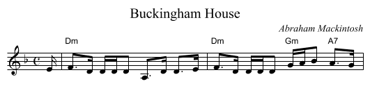 Buckingham House - staff notation
