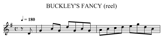 BUCKLEY'S FANCY (reel) - staff notation