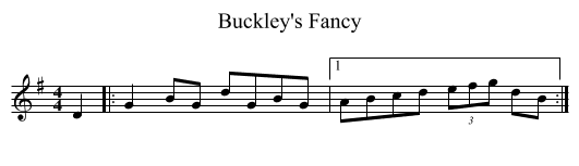 Buckley's Fancy - staff notation